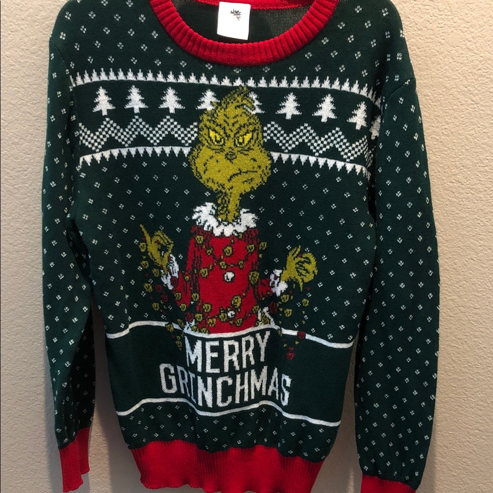 Merry Grinchmas Men's Holiday Sweater - Green & Red